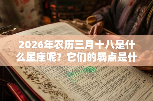 2026年农历三月十八是什么星座呢？它们的弱点是什么？