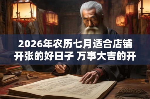 2026年农历七月适合店铺开张的好日子 万事大吉的开业良机