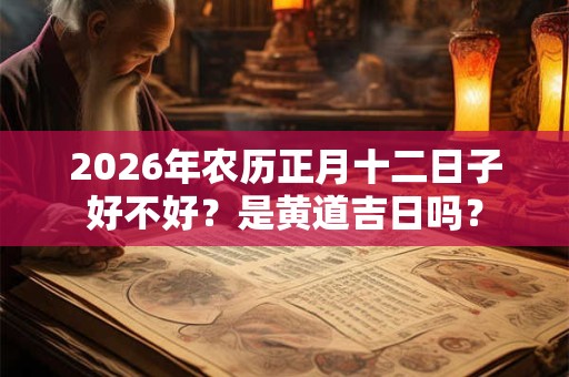2026年农历正月十二日子好不好？是黄道吉日吗？