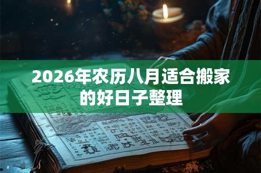 2026年农历八月适合搬家的好日子整理