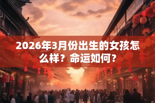 2026年3月份出生的女孩怎么样？命运如何？