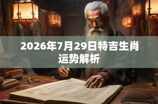 2026年7月29日特吉生肖运势解析 2026年7月29日特吉生肖运势解析