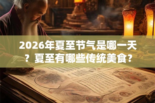 2026年夏至节气是哪一天？夏至有哪些传统美食？