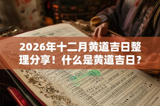 2026年十二月黄道吉日整理分享！什么是黄道吉日？