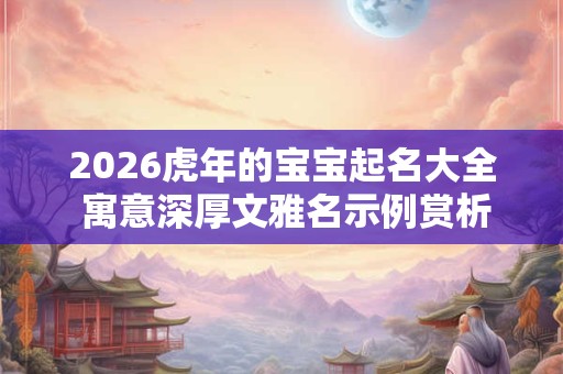 2026虎年的宝宝起名大全 寓意深厚文雅名示例赏析