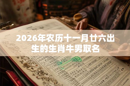 2026年农历十一月廿六出生的生肖牛男取名