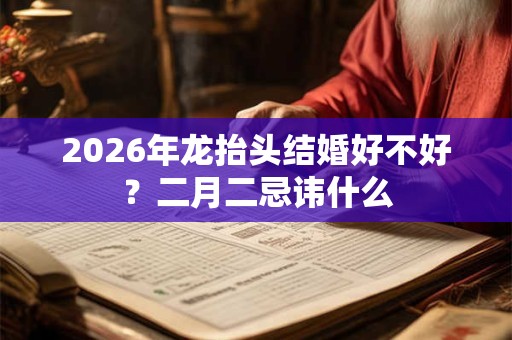 2026年龙抬头结婚好不好？二月二忌讳什么