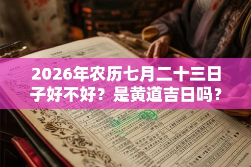 2026年农历七月二十三日子好不好？是黄道吉日吗？