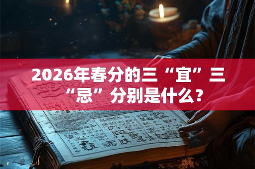 2026年春分的三“宜”三“忌”分别是什么? 2026年春分的三“宜”三“忌”分别是什么?