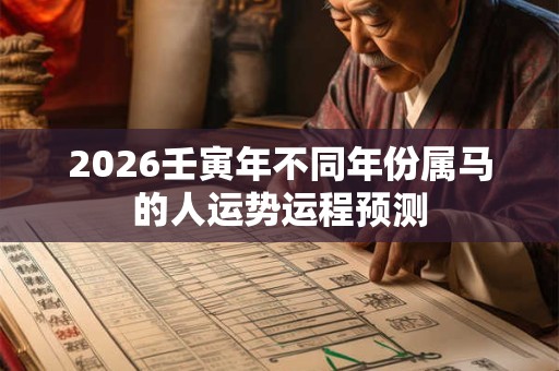 2026壬寅年不同年份属马的人运势运程预测