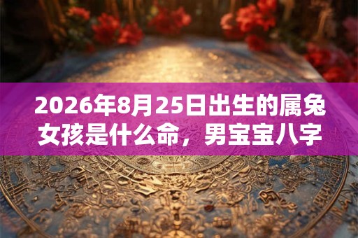 2026年8月25日出生的属兔女孩是什么命,男宝宝八字命运分析 2026年8月25日出生的属兔女孩是什么命,男宝宝八字命运分析