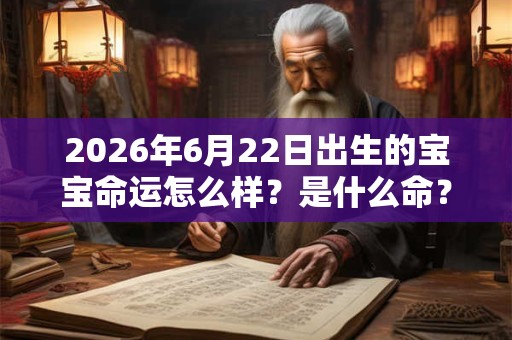 2026年6月22日出生的宝宝命运怎么样？是什么命？