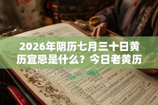 2026年阴历七月三十日黄历宜忌是什么？今日老黄历查询