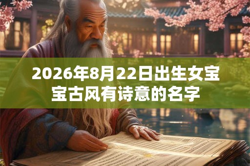 2026年8月22日出生女宝宝古风有诗意的名字