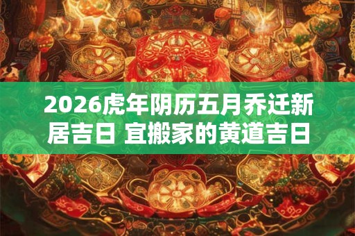 2026虎年阴历五月乔迁新居吉日 宜搬家的黄道吉日 2026虎年阴历五月乔迁新居吉日 宜搬家的黄道吉日