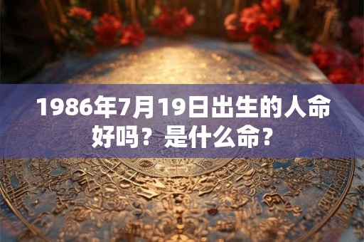 1986年7月19日出生的人命好吗？是什么命？