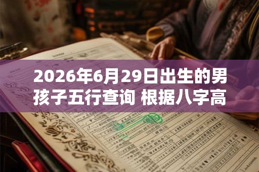 2026年6月29日出生的男孩子五行查询 根据八字高分起名 2026年6月29日出生的男孩子五行查询 根据八字高分起名