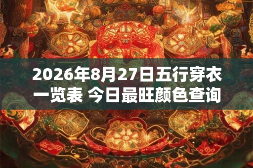 2026年8月27日五行穿衣一览表 今日最旺颜色查询
