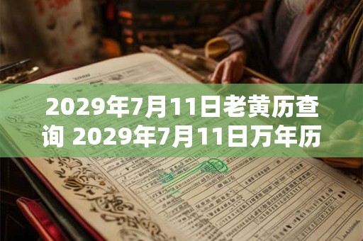 2029年7月11日老黄历查询 2029年7月11日万年历黄道吉日