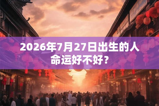 2026年7月27日出生的人命运好不好? 2026年7月27日出生的人命运好不好?