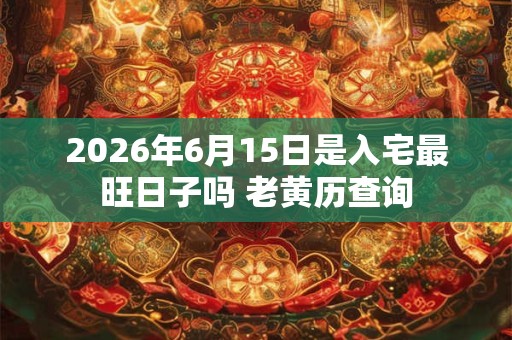 2026年6月15日是入宅最旺日子吗 老黄历查询