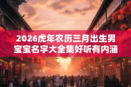 2026虎年农历三月出生男宝宝名字大全集好听有内涵