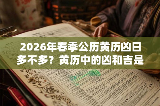 2026年春季公历黄历凶日多不多？黄历中的凶和吉是什么