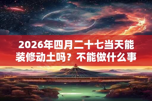 2026年四月二十七当天能装修动土吗？不能做什么事？