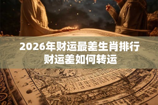 2026年财运最差生肖排行 财运差如何转运