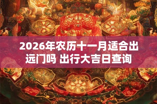 2026年农历十一月适合出远门吗 出行大吉日查询 2026年农历十一月适合出远门吗 出行大吉日查询