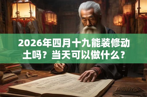 2026年四月十九能装修动土吗?当天可以做什么? 2026年四月十九能装修动土吗?当天可以做什么?