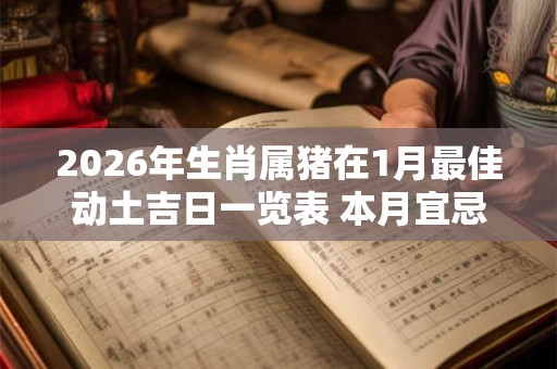 2026年生肖属猪在1月最佳动土吉日一览表 本月宜忌分析 2026年生肖属猪在1月最佳动土吉日一览表 本月宜忌分析