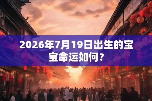 2026年7月19日出生的宝宝命运如何？