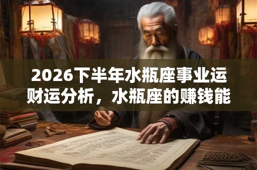 2026下半年水瓶座事业运财运分析，水瓶座的赚钱能力好吗