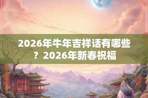 2026年牛年吉祥话有哪些?2026年新春祝福 2026年牛年吉祥话有哪些?2026年新春祝福