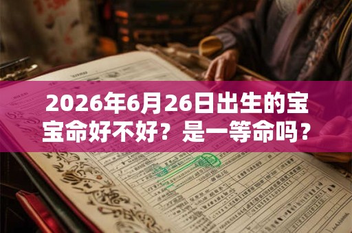 2026年6月26日出生的宝宝命好不好？是一等命吗？