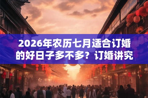 2026年农历七月适合订婚的好日子多不多？订婚讲究什么