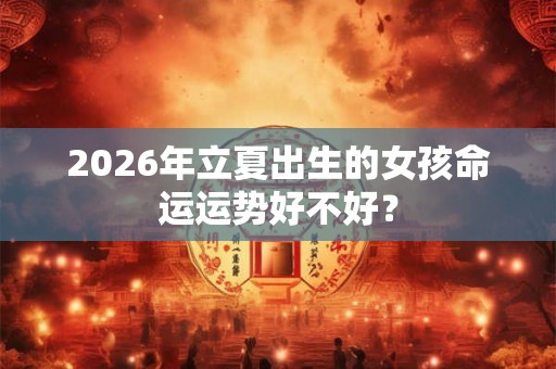 2026年立夏出生的女孩命运运势好不好？
