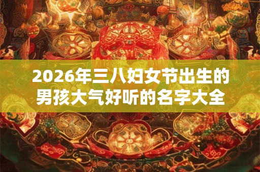 2026年三八妇女节出生的男孩大气好听的名字大全