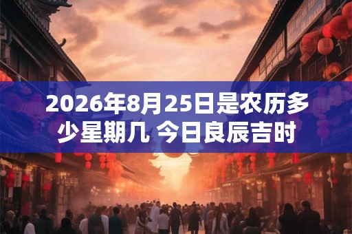 2026年8月25日是农历多少星期几 今日良辰吉时 2026年8月25日是农历多少星期几 今日良辰吉时