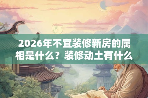 2026年不宜装修新房的属相是什么?装修动土有什么禁忌? 2026年不宜装修新房的属相是什么?装修动土有什么禁忌?