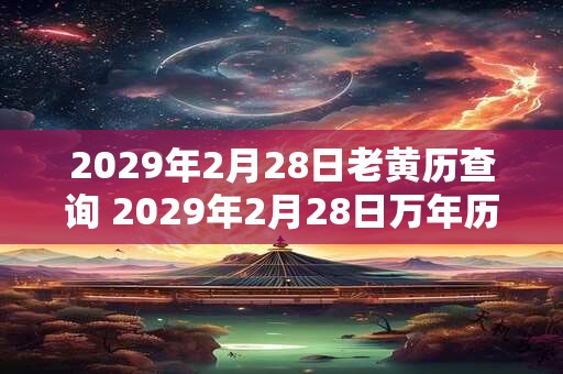 2029年2月28日老黄历查询 2029年2月28日万年历黄道吉日
