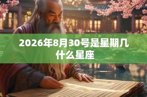2026年8月30号是星期几 什么星座
