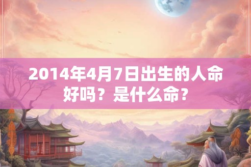 2014年4月7日出生的人命好吗?是什么命? 2014年4月7日出生的人命好吗?是什么命?