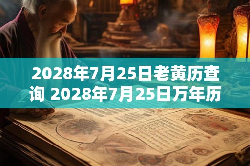 2028年7月25日老黄历查询 2028年7月25日万年历黄道吉日 2028年7月25日老黄历查询 2028年7月25日万年历黄道吉日