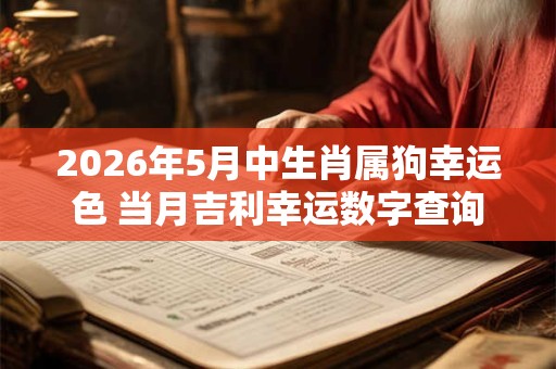 2026年5月中生肖属狗幸运色 当月吉利幸运数字查询