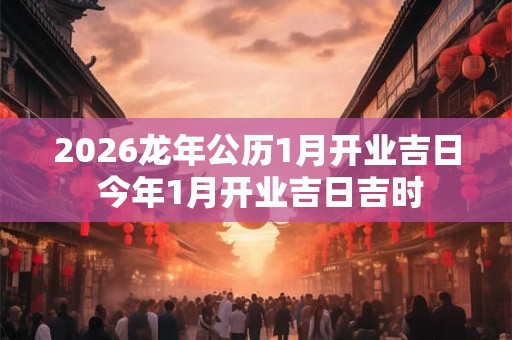 2026龙年公历1月开业吉日 今年1月开业吉日吉时