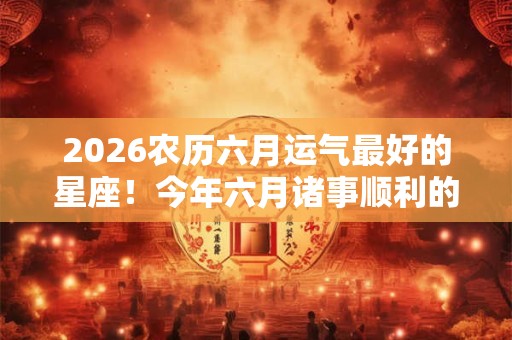 2026农历六月运气最好的星座！今年六月诸事顺利的几大星座