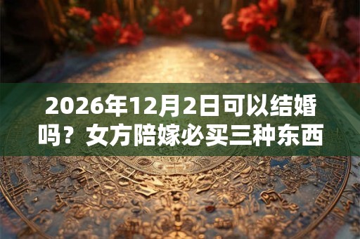 2026年12月2日可以结婚吗?女方陪嫁必买三种东西 2026年12月2日可以结婚吗?女方陪嫁必买三种东西