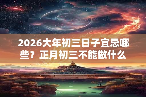 2026大年初三日子宜忌哪些？正月初三不能做什么